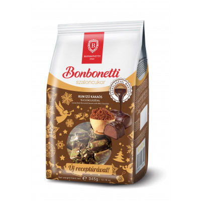 Bonbonetti rumos-kakaós szaloncukor tejcsokoládéval mártva 345g